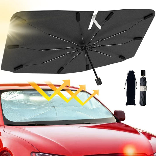 Al Baraqah™ - Car Care Foldable Windshield Sunshade Umbrella – All-Weather UV Blocker & Thermal Shield