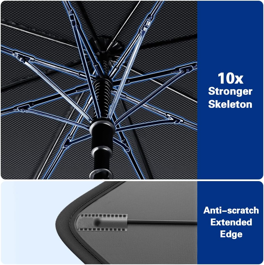 Al Baraqah™ - Car Care Foldable Windshield Sunshade Umbrella – All-Weather UV Blocker & Thermal Shield